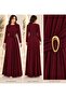 Double-Breasted, Crew-Neck, Draped Shoulders, Buckle Accessory Detailed Dress - 2