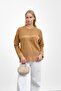 Biscuit Crew Neck Striped Angora Soft Knit Sweater - 5