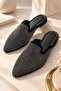 Women's Shiny Stone Detailed, Pointed, Closed-Toe House Slippers - 3