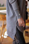 Gray Cold Yarn Knitwear Tunic with Cufflinks - 5