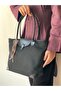 Charm Detailled Large Black Bag Width 40 Length 30 - 3