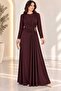 Double-Breasted, Crew-Neck, Draped Shoulders, Buckle Accessory Detailed Dress