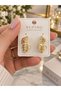 Xuping Gold Color Stone Hoop Earrings – Stylish Women's Earrings with Zircon Stones