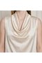 Women's Degaje Collar Sleeveless Blouse - Stylish Satin Top for Women to Wear under Jackets - 3