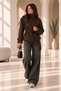 Women's Stand Collar Belted Buttoned Short Cashmere Coat - 4