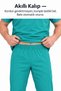 Men's Green Nurse and Doctor Uniform V-Neck Relaxed Fit Elastic Waist Piping Bottom Top Set - 2