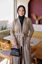 Mink Pocketed Long Mercerized Knitwear Cardigan - 3