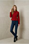 Women's Red Military Bando Style Unlined Gabardine Short Coat Jacket Yy101427 - 4