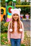 4-8 Years Old Girls' Design Figured Ear Protection Plush Beanie - 2