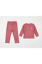 Baby Girl & Child 2-Piece Set Cherry Embroidered 100% Cotton Long Sleeve Top and Pants Set - 2