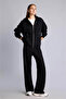 Relax Fit Hooded Zippered Basic Black Women's Jacket D8717Ax/Bk81 - 8