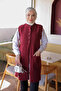Burgundy Bow Buttoned Felt Vest - 4