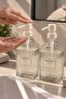 Striped Glass Liquid Soap Dispenser Set of 2 – Ecru Pump Dispenser for Hand Soap and Detergent - 3