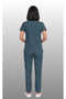Women's Envelope Collar Turquoise Petrol Blue Saks Blue Bitter Green Terycotton Doctor & Nurse Scrubs Set - 5