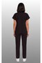 Women's V-Neck Bat Sleeve Terycotton Fuchsia, Burgundy, Bitter Green, Navy Blue, Black Nurse Scrubs Set - 5