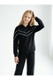 Girls' Set Seasonal Stylish Model Top and Bottom Set Soft Textured White Striped - 5