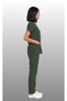 Women's Envelope Collar Turquoise Petrol Blue Saks Blue Bitter Green Terycotton Doctor & Nurse Scrubs Set - 3