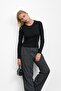 Black Ribbed Cowl Neck Knitwear Body Sweater - 5