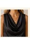 Women's Degaje Collar Sleeveless Blouse - Stylish Satin Top for Women to Wear under Jackets - 2