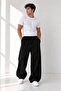 2 Pieces Black/Gray Men's Wide-Lette Sweatpants High Waist Oversize Comfortable Fit with Side Pockets for Daily Wear - 2