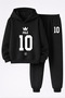 Pele Printed 3-Thread Quality Sweatshirt and Sweatpants Children's Top-Bottom Set