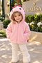 Girl's Dinosaur Plush Cardigan Hooded 2-5 Years Old Winter Plush Coat |   Plush Cardigan - 4