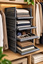 Modular Cabinet Organizer with Sliding Drawers - Smart Shelf Maxi Anthracite Color Set of 4 - 3