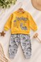 Baby boy dinosaur patterned 2-piece bottom top set sweatshirt tracksuit set 3-6-9-12 months old