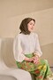 Twill Silk Minimal Scarf Army Green 90X90 - 2