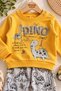 Baby boy dinosaur patterned 2-piece bottom top set sweatshirt tracksuit set 3-6-9-12 months old - 4