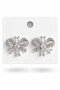Brass Silver Color Zircon Stone Bow Model Women's Earrings - 3