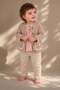 Girl baby floral detailed cardigan 3-piece stylish seasonal set 6-9-12-18-24 months old - 4