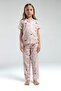 Waitress Girl's Shirt Collar Front Buttoned Short Sleeve Pajama Set