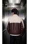 Club Ltd Embroidery Detailed Vintage Colorblock Shirt Collar Leather Bomber Jacket - 4