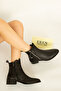 7014 Eren Shoes&Bag Genuine Leather Zippered Daily Comfortable Elegant Thick Heeled Women's Boots Real Leather