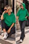 Green / orange hooded basic sweatshirt - 4