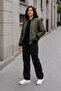Quilted Lined Zippered Bomber Coat - 6