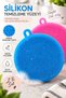 Silicone Dishwashing Sponge Set of 2 Pink Blue Practical Cleaning Sponge - 2