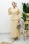 Pocketed Gathered Waist Skirt Suit Tsd260171 Beige - 3
