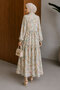 Floral Patterned Dress with Elasticized Ankle Tsd260270 Green - 6