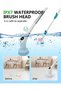 Cordless Electric Spin Scrubber - 580RPM Power Scrubber with 6 Brush Heads, IPX7 Waterproof, 90min Runtime & LED Display for Tub, Tile, Shower, Kitchen, Car & Floor Cleaning - 6