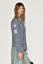 Solita Women's Britli Embroidered Long Sleeve Navy Blue Shirt - 6