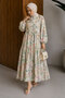 Floral Patterned Dress with Elasticized Ankle Tsd260270 Green - 3