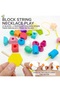 Montessori Wooden 5-Column Beads Sequencing Toy Set, Lacing Beads & Shape Matching Stacking Game, STEM Preschool Educational Toys for 3+ Year Old Boys & Girls - 4