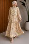 Floral Patterned Dress with Patch Detail Tsd260269 Yellow