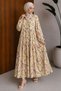 Floral Patterned Dress with Patch Detail Tsd260269 Yellow - 3