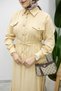 Pocketed Gathered Waist Skirt Suit Tsd260171 Beige - 4