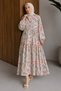 Floral Patterned Dress with Elasticized Ankle Tsd260270 Pink - 5