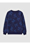 Ecru Printed Girls' Thick Sweatshirt - 5