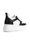 Women's Black Faux Leather Skin White Thick Sole Casual Comfortable and Stylish Sports Shoes - 5